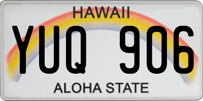 HI license plate YUQ906