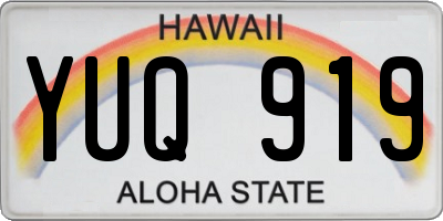 HI license plate YUQ919