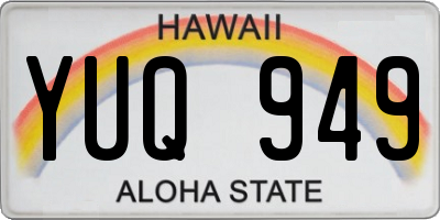 HI license plate YUQ949