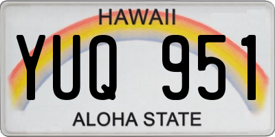 HI license plate YUQ951