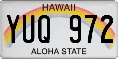 HI license plate YUQ972