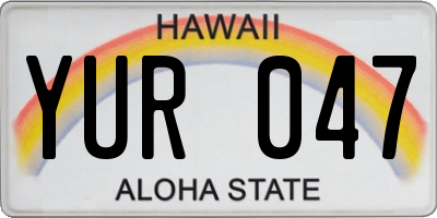 HI license plate YUR047