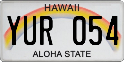 HI license plate YUR054