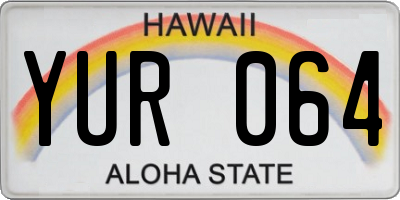 HI license plate YUR064