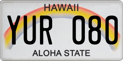 HI license plate YUR080
