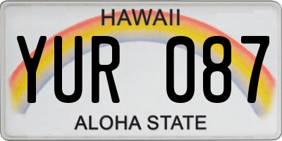 HI license plate YUR087