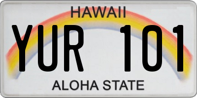 HI license plate YUR101