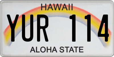HI license plate YUR114