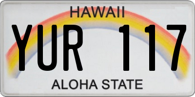 HI license plate YUR117
