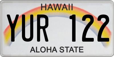 HI license plate YUR122