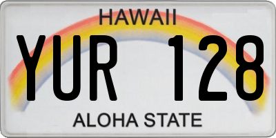 HI license plate YUR128