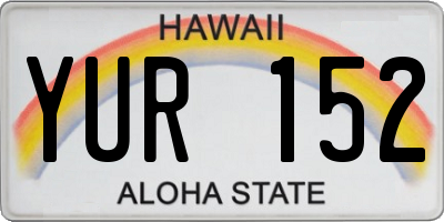 HI license plate YUR152