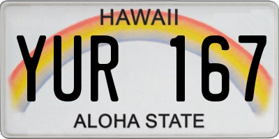 HI license plate YUR167