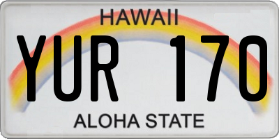 HI license plate YUR170