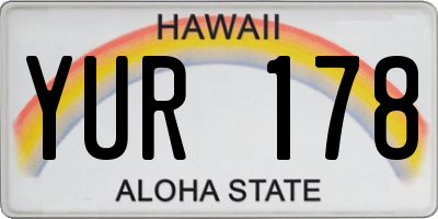 HI license plate YUR178