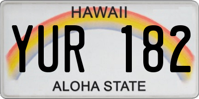 HI license plate YUR182