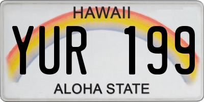 HI license plate YUR199