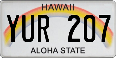 HI license plate YUR207