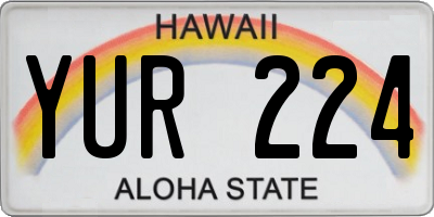 HI license plate YUR224