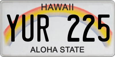 HI license plate YUR225
