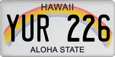 HI license plate YUR226