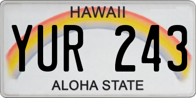 HI license plate YUR243