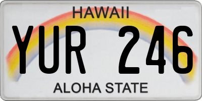 HI license plate YUR246