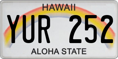 HI license plate YUR252