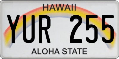 HI license plate YUR255