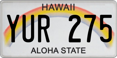 HI license plate YUR275