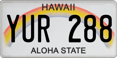 HI license plate YUR288