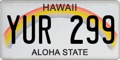 HI license plate YUR299