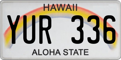 HI license plate YUR336