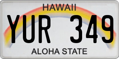 HI license plate YUR349