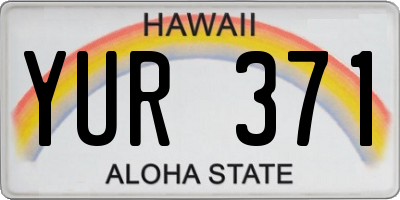 HI license plate YUR371