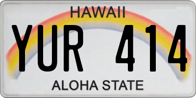 HI license plate YUR414