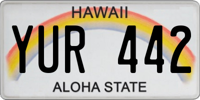 HI license plate YUR442