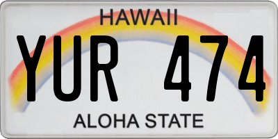 HI license plate YUR474