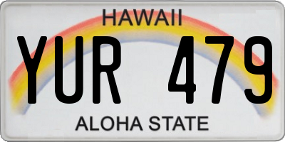 HI license plate YUR479