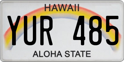 HI license plate YUR485