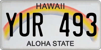 HI license plate YUR493