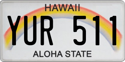 HI license plate YUR511
