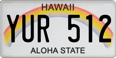 HI license plate YUR512