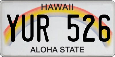 HI license plate YUR526
