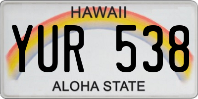 HI license plate YUR538