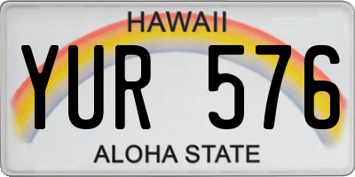 HI license plate YUR576