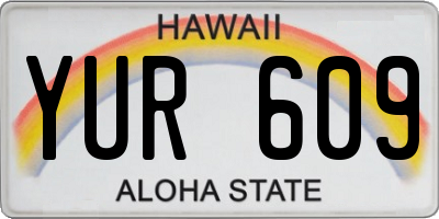 HI license plate YUR609