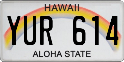 HI license plate YUR614