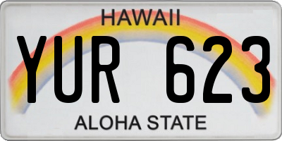 HI license plate YUR623
