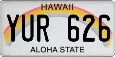 HI license plate YUR626